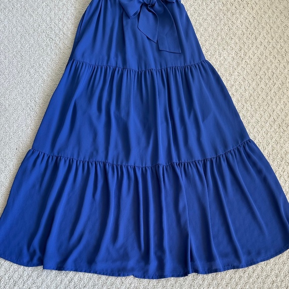 J. McLaughlin Blue Lavinia Tiered Maxi Dress Size 4 Wedding Resortwear Classic - Picture 5 of 14